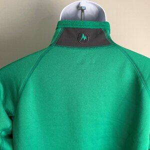 Marmot Men's solid green fleece lined full zip soft shell Jacket Large L EUC